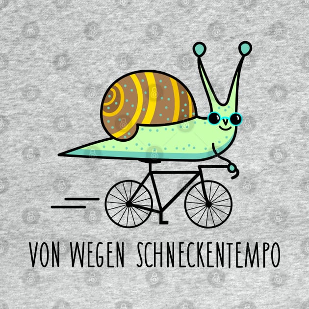 Funny snail rides a bicycle by spontania